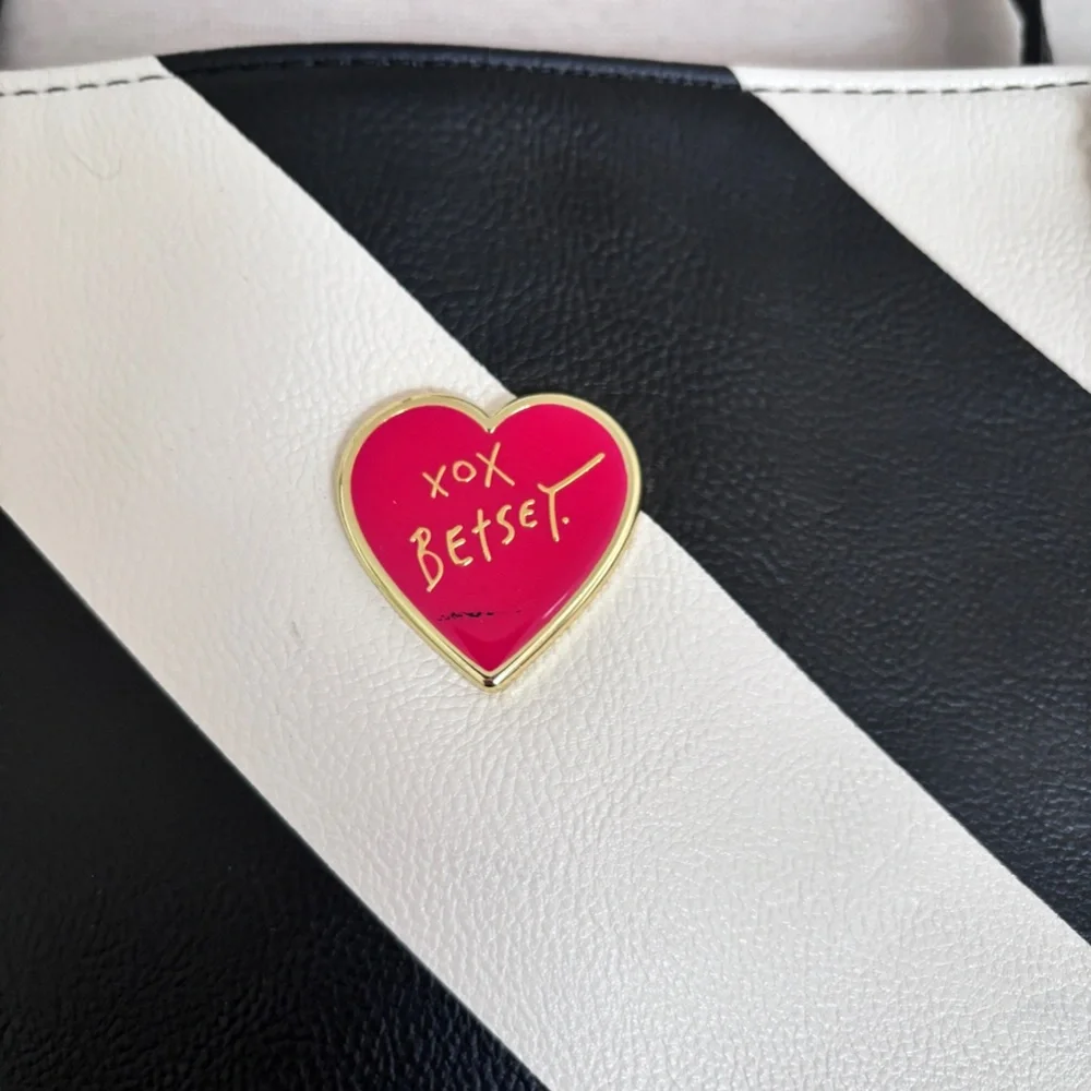 Betsey Johnson All That Jazz striped Faux Leather Tote